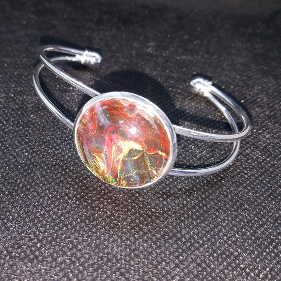 Handpainted Sterling Silver Bracelet - Picture 4 of 4